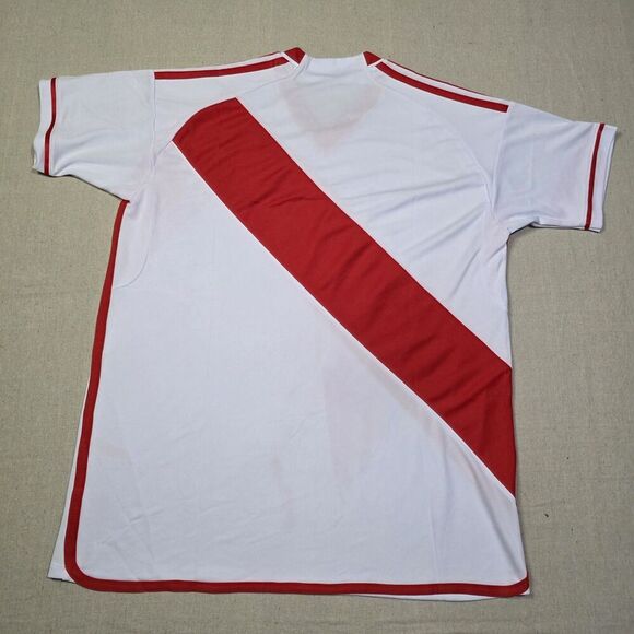 Unbranded Peru National Soccer / Futbol Jersey Tee Shirt White Red Size Large - Picture 3 of 8